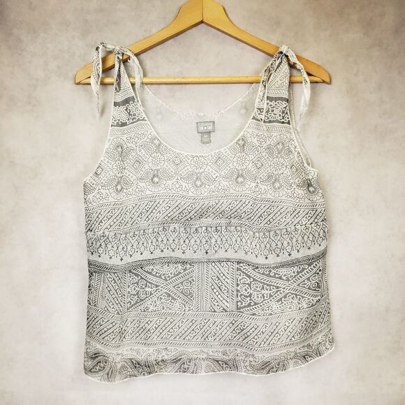 Converse gray sleeveless sheer top tie straps M - Picture 4 of 7